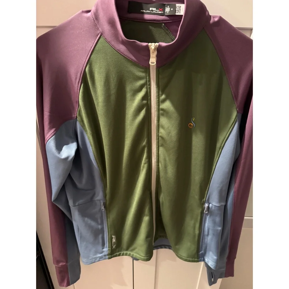 RLX Ralph‎ Lauren Women Colorblock Full Zip Track Jacket Golf Athleisure Size M
